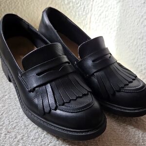 Clarks Black Leather Loafers